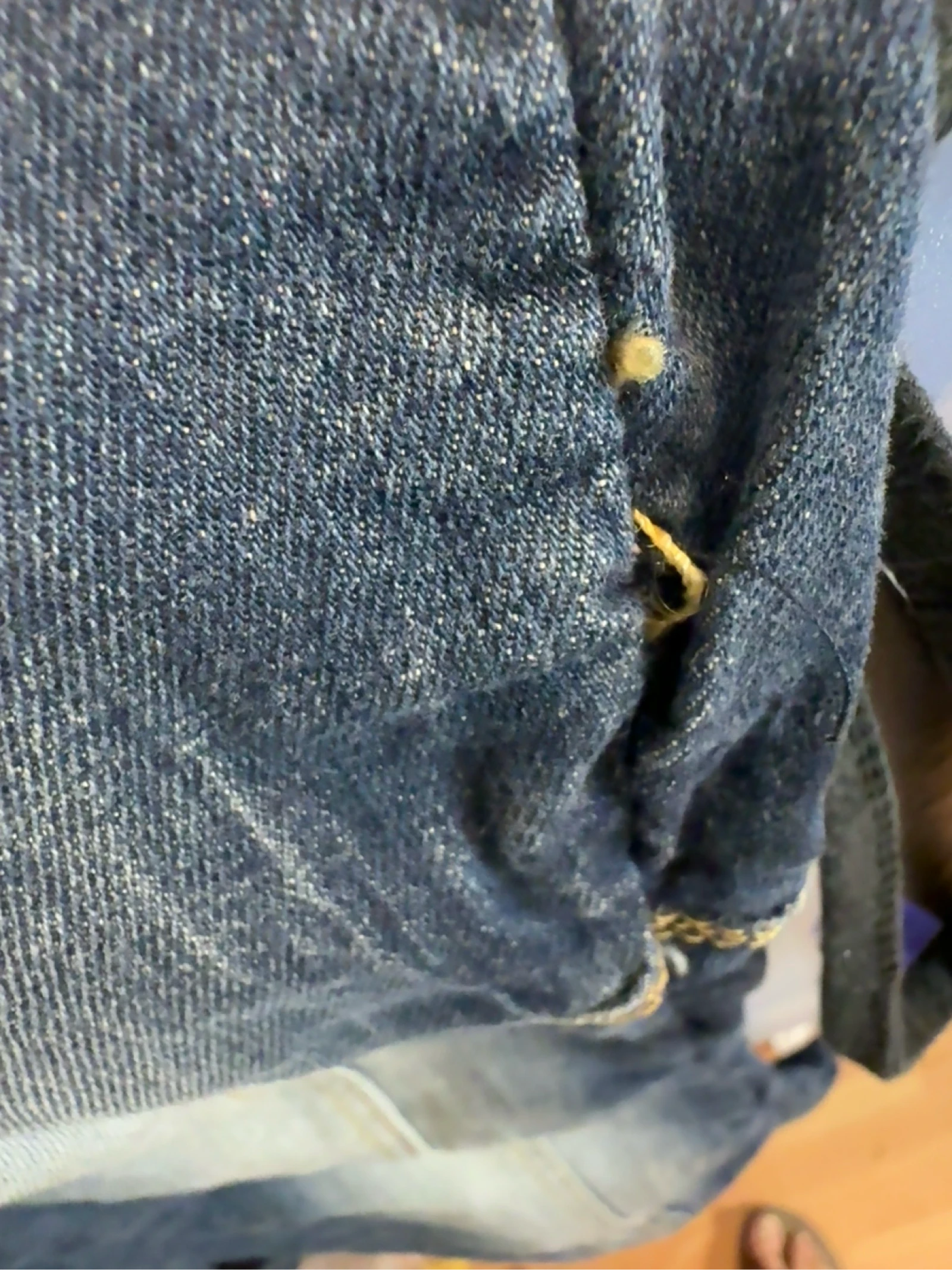 Blue washed effect jeans with side pleats – photo 10